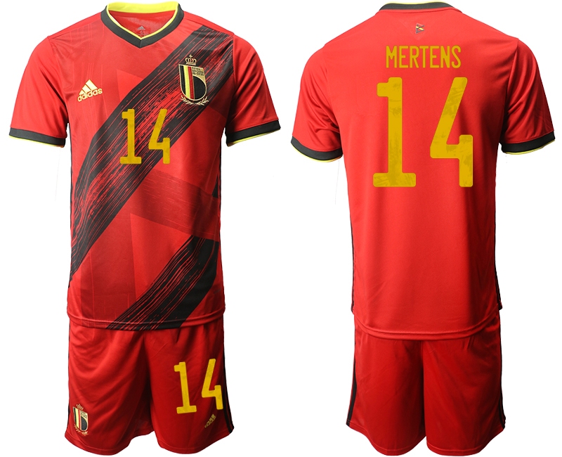 Men 2021 European Cup Belgium home red #14 Soccer Jersey